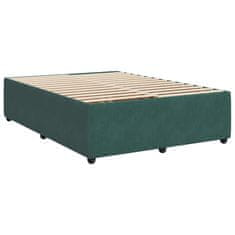 Vidaxl Box spring postelja z vzmetnico temno zelena 160x200 cm žamet