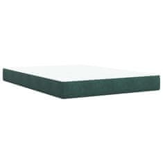 Vidaxl Box spring postelja z vzmetnico temno zelena 160x200 cm žamet