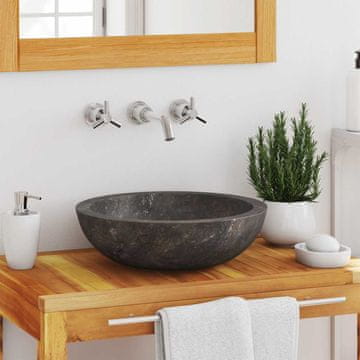 Vidaxl vidaXL Umivalnik, siv, Ø40x12 cm, marmor
