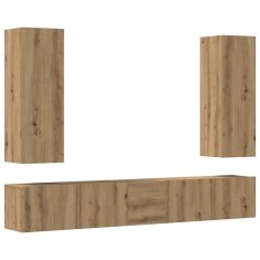 Vidaxl 5 kosov stenske TV omarice Artisan Oak Engineered Wood