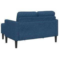 Vidaxl 2-sedežni kavč z ležiščem v obliki črke L modra 125 cm tkanina