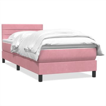 Vidaxl Box spring postelja z vzmetnico roza 80x220 cm žamet