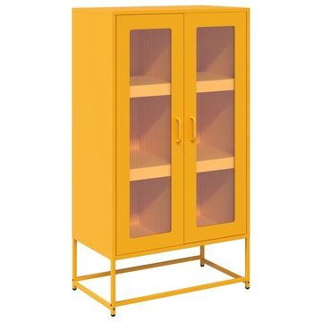 Vidaxl Highboard Gorčično rumena 68x39x123 cm Jeklo