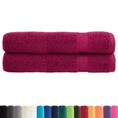Vidaxl Premium brisače za savno SOLUND 2 kosa bordo 80x200 cm 600 g/m2