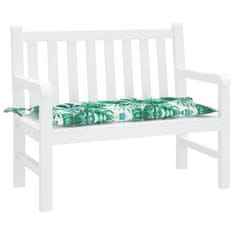 Vidaxl Blazina za vrtno klop vzorec listov 100x50x7 cm oxford tkanina