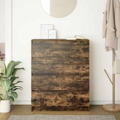 Vidaxl Komoda dimljeni hrast 80x35x99 cm inženirski les