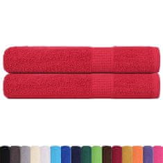 Vidaxl Brisače 2 kos rdeča 100x200 cm 360 g/m² 100% bombaž