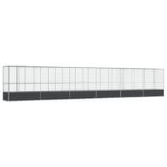 Vidaxl Voliera s podaljškom srebrna 1250,5x107x212 cm jeklo