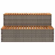 Vidaxl Korak za masažno kad siv 100x50x50,5cm poli ratan/trden akacija