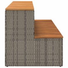 Vidaxl Korak za masažno kad siv 100x50x50,5cm poli ratan/trden akacija