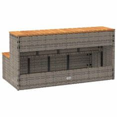 Vidaxl Korak za masažno kad siv 100x50x50,5cm poli ratan/trden akacija