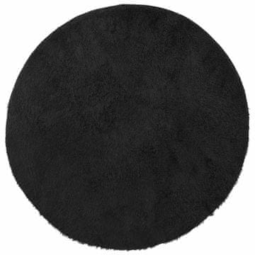 Vidaxl Visoka košata preproga NAVARRA črna 100x100 cm poliester