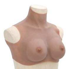 Vidaxl Silikonska prsna blazina zagorela D košarica