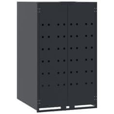 Vidaxl Lopa za smetnjak za 2 smetnjaka antracitna 138x79x117 cm jeklo