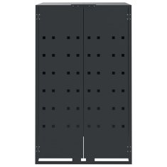 Vidaxl Lopa za smetnjak za 2 smetnjaka antracitna 138x79x117 cm jeklo