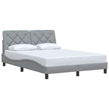 Vidaxl Posteljni okvir brez vzmetnice svetlo siv 140x200 cm tkanina