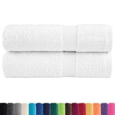 Vidaxl Premium kopalne brisače SOLUND 2 kosa bela 100x150 cm 600 gsm