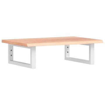 Vidaxl Stenska polica za umivalnik jeklo in trdna hrastovina