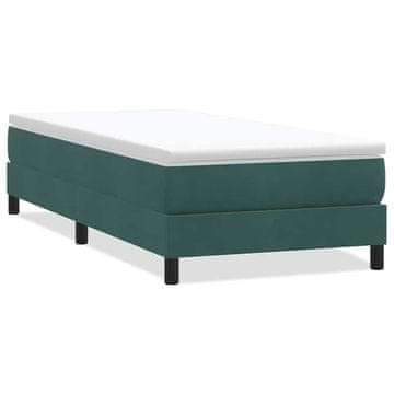 Vidaxl Box Spring Postelja brez vzmetnice Temno zelena 80x210 cm Žamet