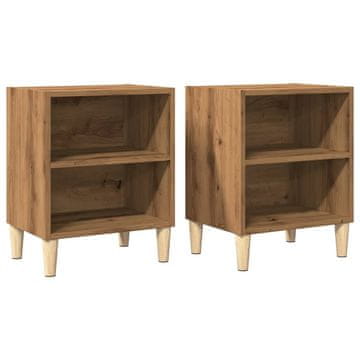 Vidaxl Nočna omarica 2 kosa artisan hrast 40x30x50 cm inženirski les