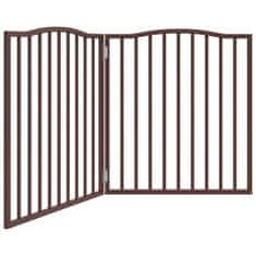 Vidaxl Vrata za pse zložljiva 2 panela rjava 160 cm topolovina