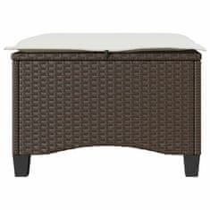 Vidaxl Vrtni stolčki z blazinami 2 kosa Brown 55x55x36 cm Poly Rattan