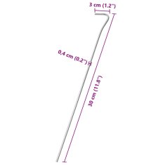 Vidaxl Klini za šotor 50 kosov 30 cm Ø4 mm pocinkano jeklo