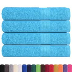 Vidaxl Brisače 4 kos turkizna 100x200 cm 360 gsm 100% bombaž