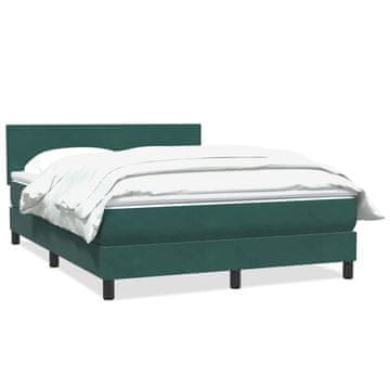 Vidaxl Box spring postelja z vzmetnico temno zelena 160x220 cm žamet