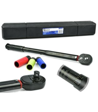 GEKO G10068 Moment ključ 1/2" 28-210nm + 3-delni aluminijasti nastavki