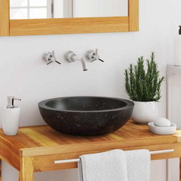Vidaxl vidaXL Umivalnik, 40 x 12 cm, marmor, črn