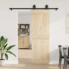 Vidaxl Komplet opreme za drsna vrata 183 cm jeklo črne barve