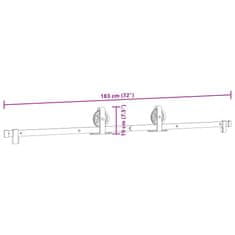 Vidaxl Komplet opreme za drsna vrata 183 cm jeklo črne barve