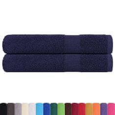 Vidaxl Brisače 2 kos modra 100x200 cm 360 g/m² 100% bombaž