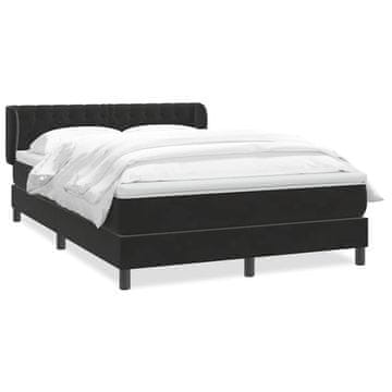 Vidaxl Box spring postelja z vzmetnico črna 160x210 cm žamet