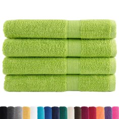 Vidaxl Premium brisače SOLUND 4 kosi zelena 100x200 cm 600 gsm