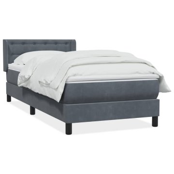 Vidaxl Box Spring postelja z vzmetnico Temno siva 80x220 cm Velvet