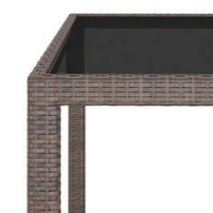 Vidaxl Vrtna miza rjava 90x90x75 cm poli ratan