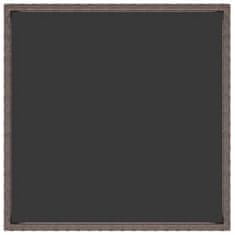 Vidaxl Vrtna miza rjava 90x90x75 cm poli ratan