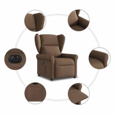 Vidaxl Električni naslanjač rjavo blago