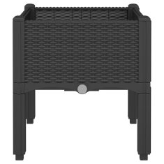 Vidaxl Cvetlično korito z nogami črno 40x40x42 cm PP
