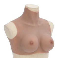 Vidaxl Silikonska prsna blazina zagorela C košarica