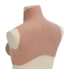 Vidaxl Silikonska prsna blazina zagorela C košarica