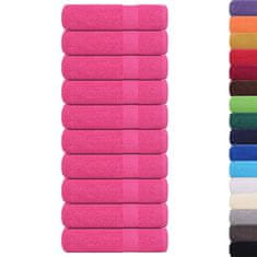 Vidaxl Brisače za roke 10 kos roza 50x100 cm 360 gsm 100% bombaž