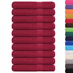 Vidaxl Brisače za savno 10 kos bordo 80x200 cm 360 g/m² 100% bombaž