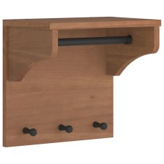 Vidaxl Stenski obešalnik za plašče SANDNES 43x30x42 cm les borovega