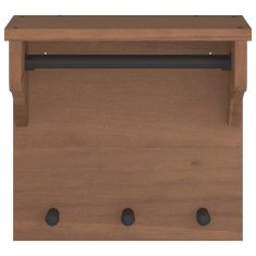 Vidaxl Stenski obešalnik za plašče SANDNES 43x30x42 cm les borovega
