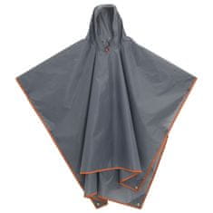 Vidaxl Dežni pončo s kapuco 2 v 1 siv in oranžen 223x145 cm