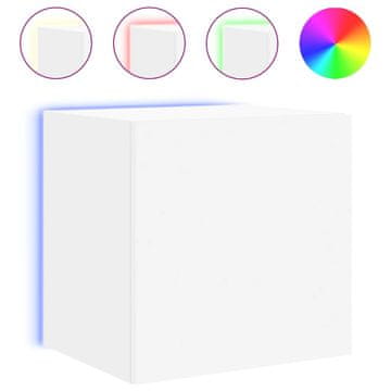 Vidaxl Stenska TV omarica z LED lučkami bela 40,5x35x40 cm