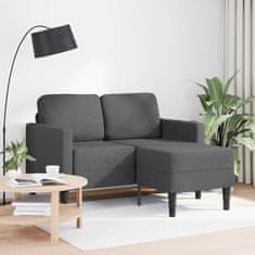 Vidaxl 2-sedežni kavč z ležiščem v obliki črke L temno siva 125 cm